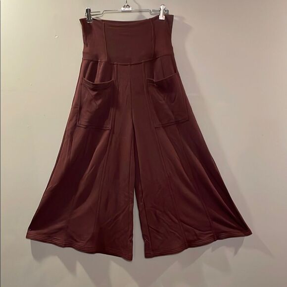 NWT Anthropologie Brown Wide-Leg High Waisted Pants - Picture 1 of 13